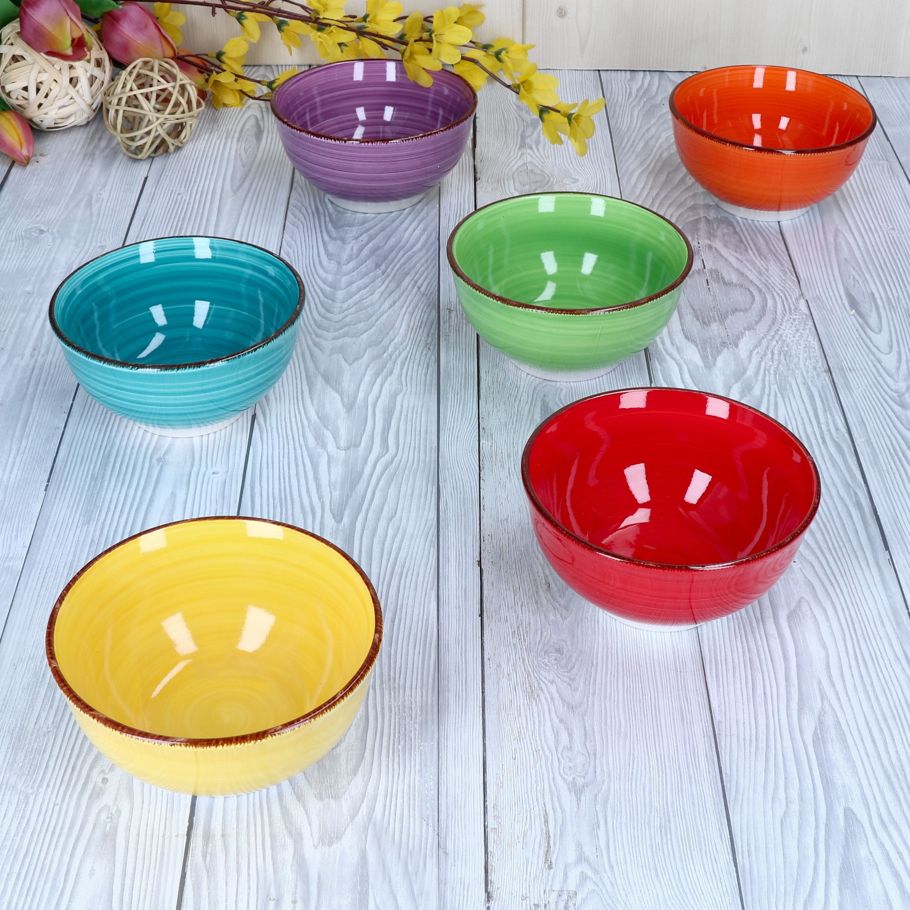 MamboCat Müslischale 6er Set Snack-/Dipschale Uni bunt 12cm - 24326734, Steingut