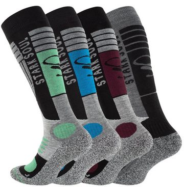 Stark Soul® Skisocken Ski & Snowboard Socken mit Spezialpolsterung, 2 Paar, Funktionssocken 2er-Pack, weiche Polsterungen an den Belastungszonen, Dehnungszonen am Knöchel und Spann, Weiche Zehennaht