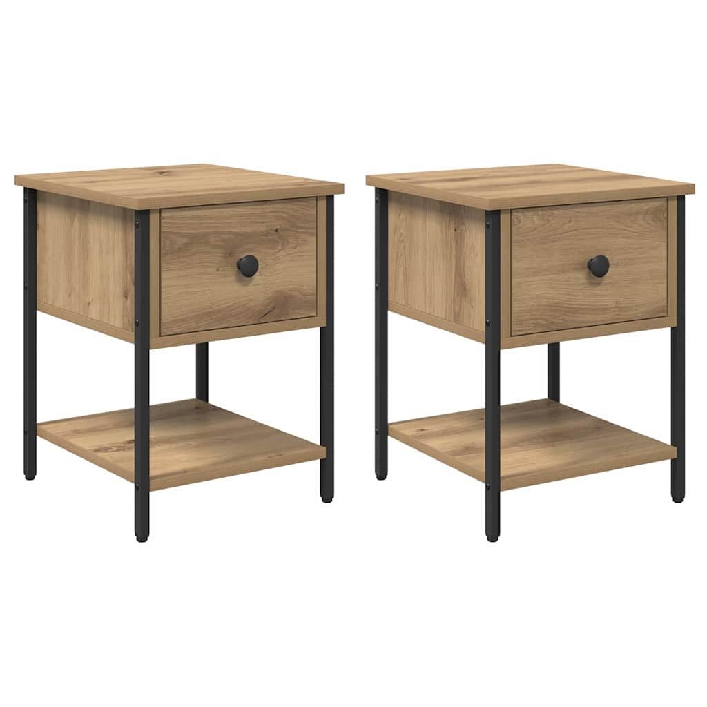 vidaXL Nachttisch Nachttisch 2 pcs Artisan-Eiche 34 x 35,5 x 45 cm Holzwerk günstig online kaufen