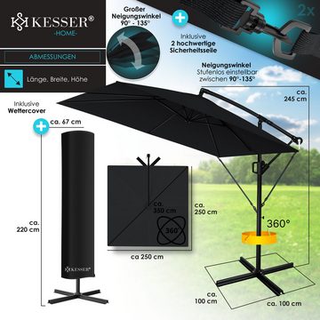 KESSER Ampelschirm, Ampelschirm Holly Sonnenschirm Rechteckig Abdeckung