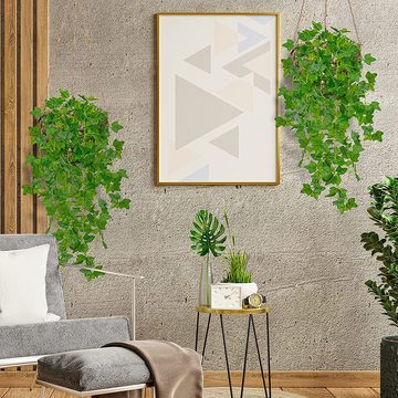 Kunstpflanze 4 Stück Künstliche Hängepflanze,110cm hängendes Grün Blätter Girlanden, zggzerg
