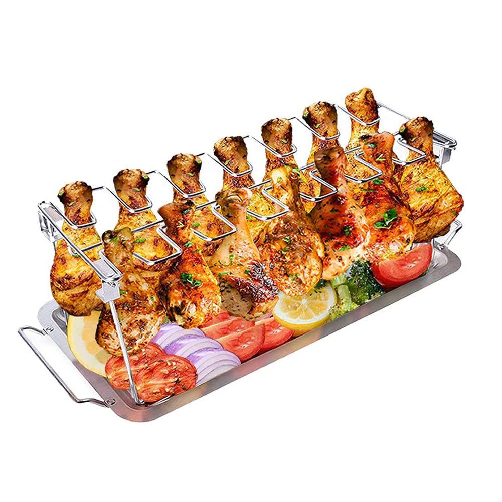 Atäsi Grillguthalter Hähnchenschenkel Halter für Backofen & Grill für 14  Keulen, (1-St)