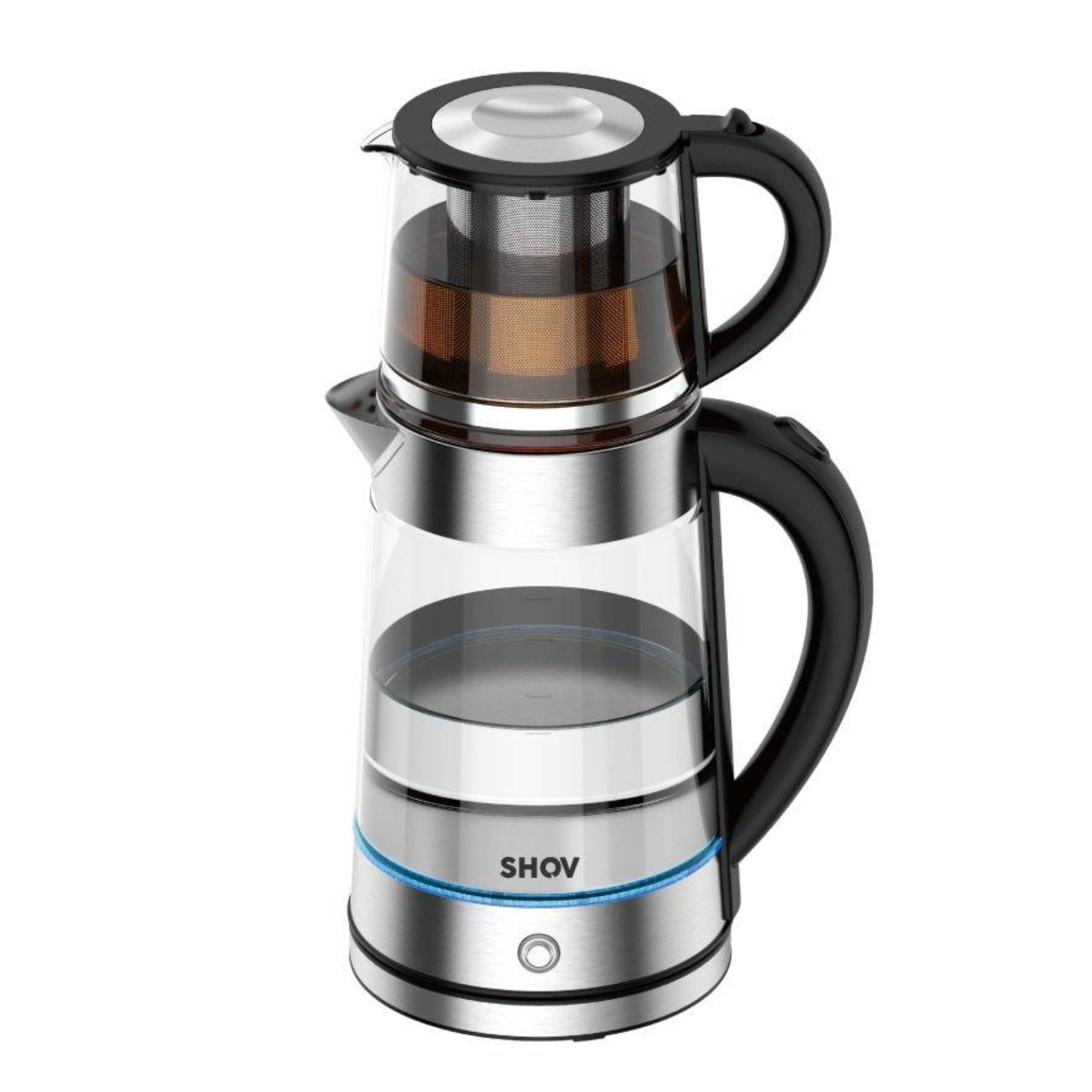 SHOV Teekocher Elektrischer Glasteekocher, Vol:1,7l, TeeVol.0,8l, strix controller
