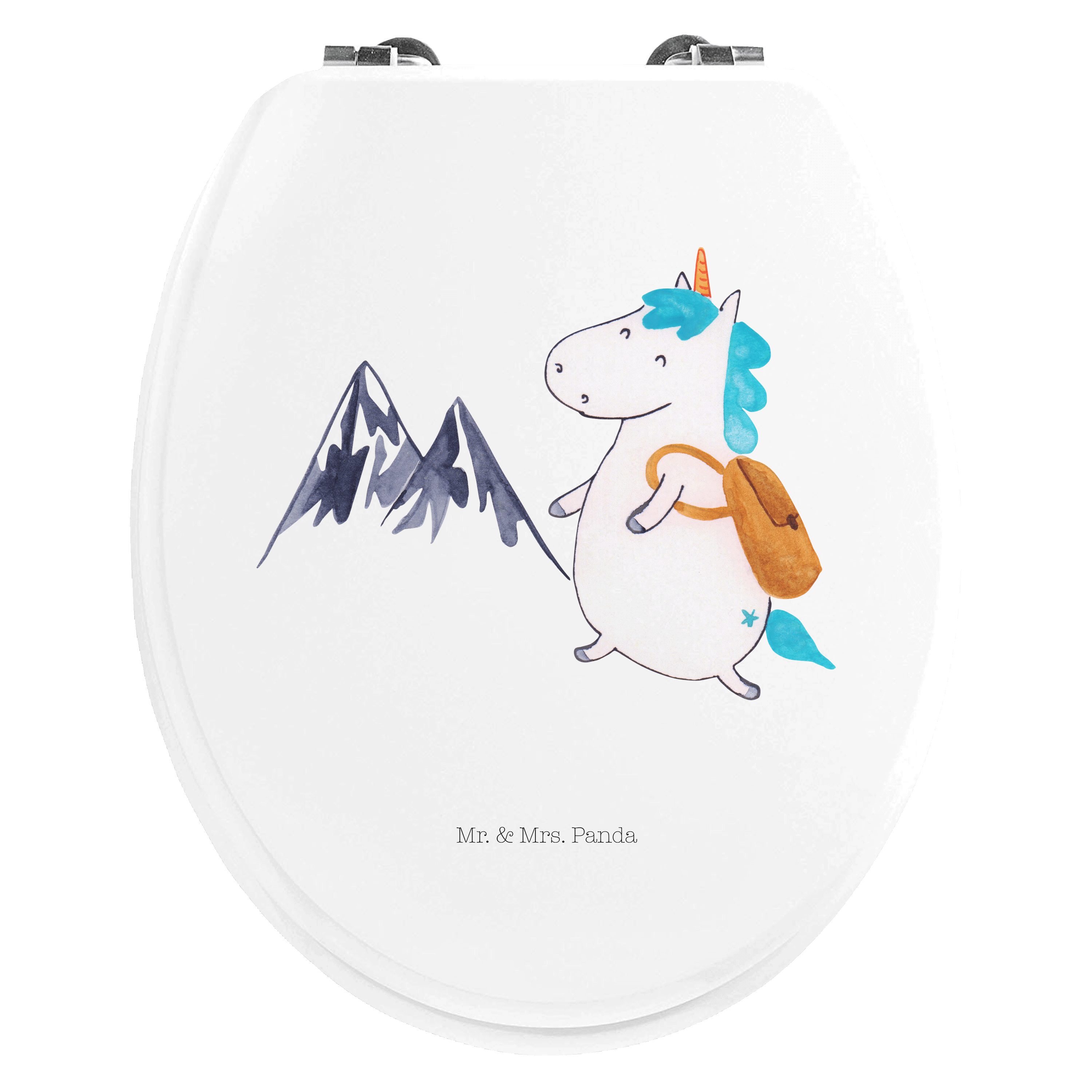 WC-Sitz Einhorn Bergsteiger - Weiß - Geschenk, Klodeckel, Weltreise, Einhörne