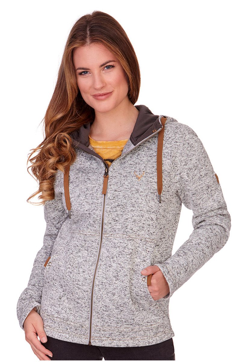 Tom Collins Outdoorbluse Strickfleecejacke Damen - RAMIRA - anthrazit, mittelgrau