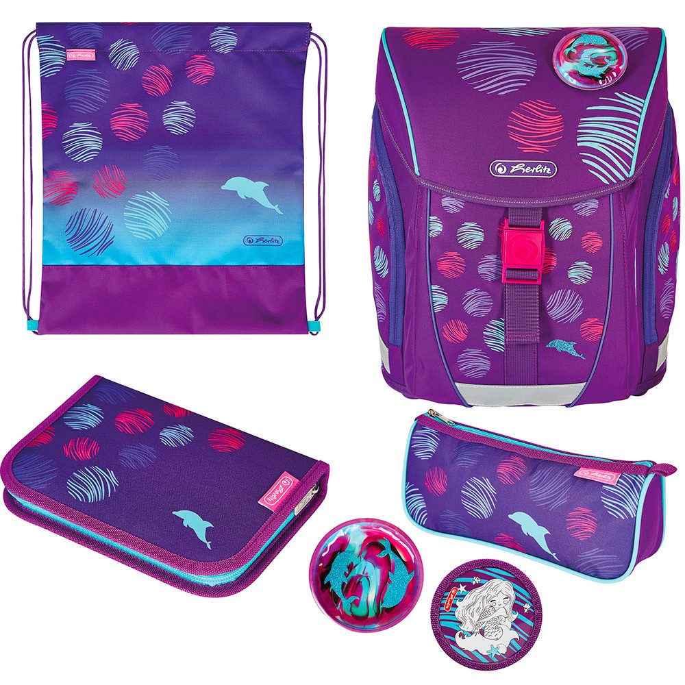 Schulranzen Herlitz Schulranzen Set FiloLight Plus Sea Bubbles 6-teilig