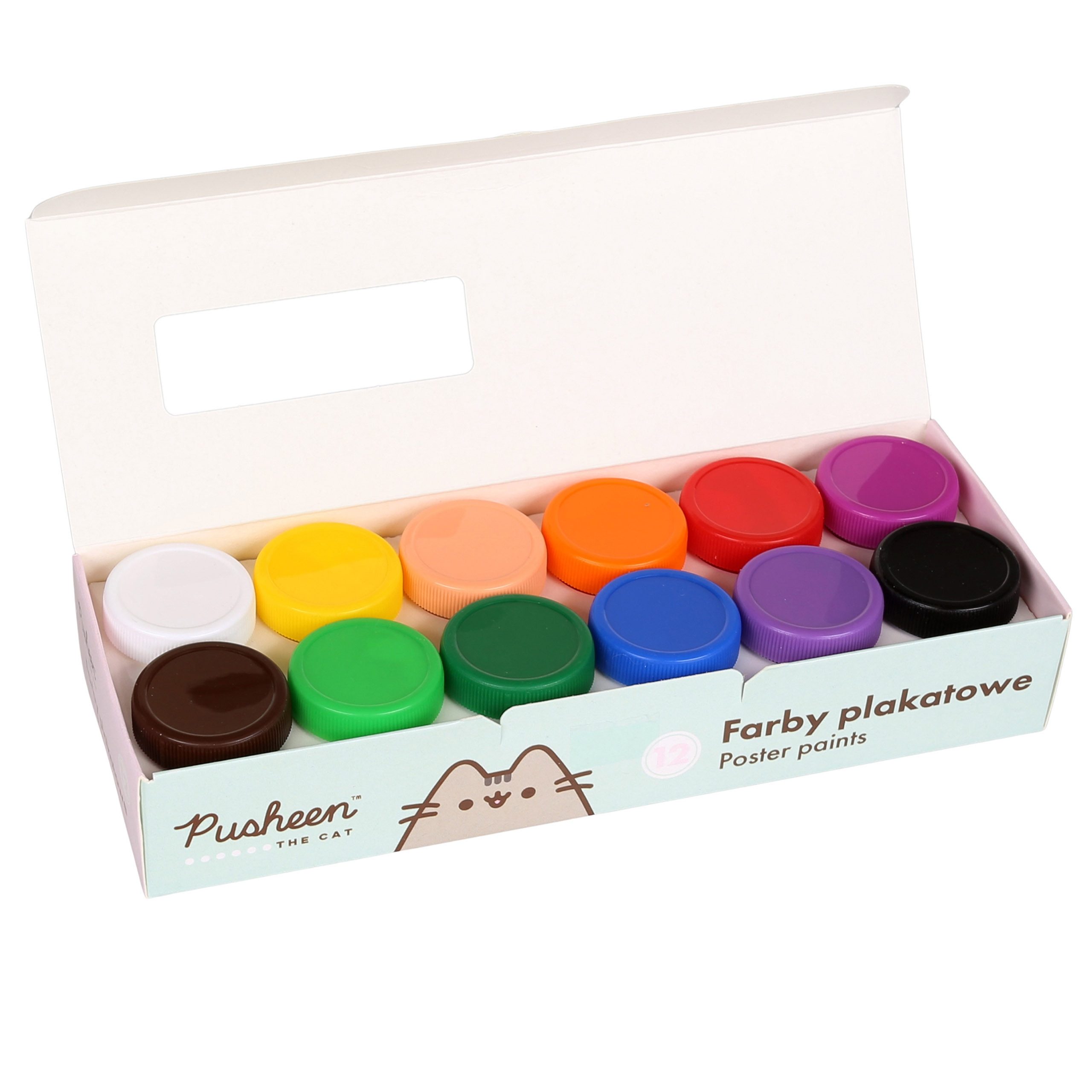 Pusheen Plakatfarbe Pusheen Plakatfarben zum Malen, für Schule 12 FARBEN 20ml in Gläsern – Bild 4 von 5