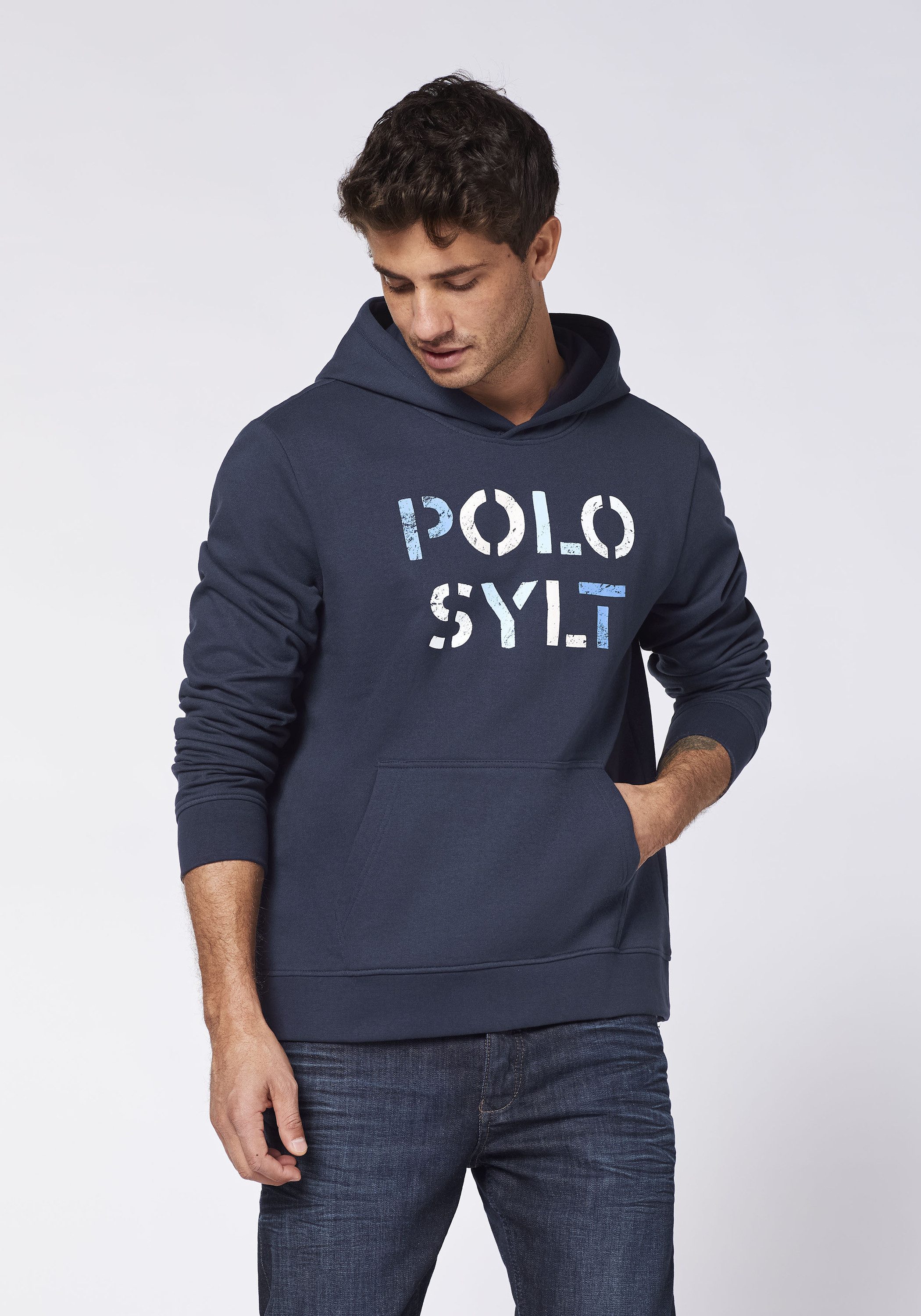 Polo Sylt Kapuzensweatshirt mit Logo in Used-Optik