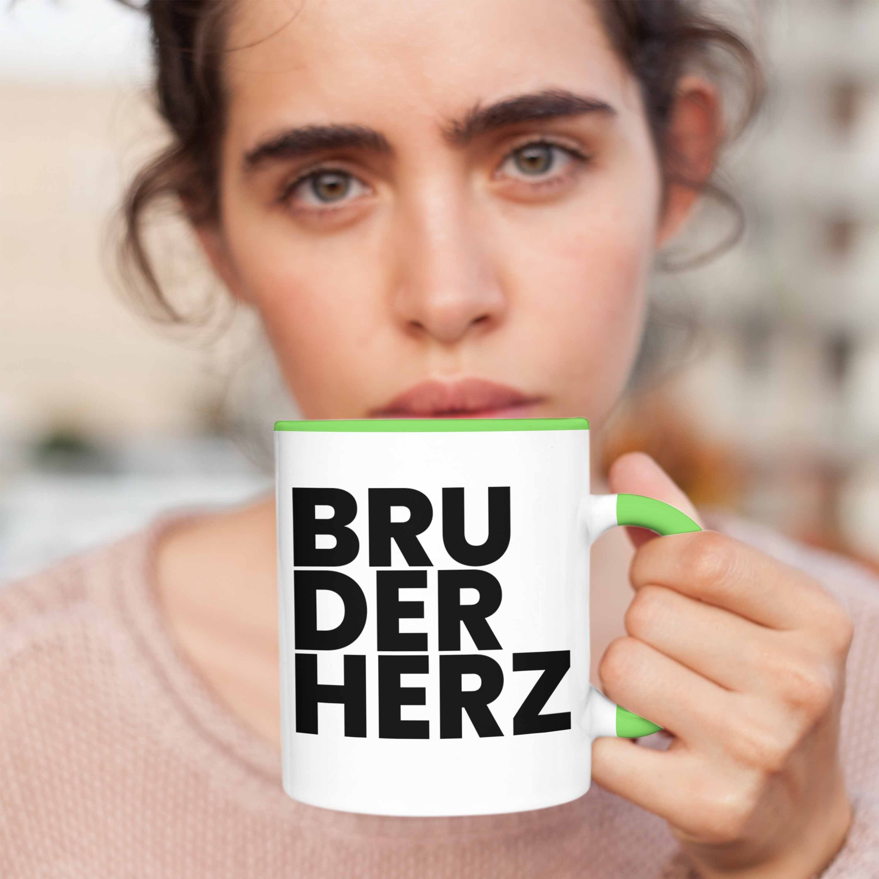 Bester Trendation Grün Geschenkideen Tasse Weihnachten Lustig Bruderherz - Erwachsen Bruder Tasse Trendation Geburtstag Geschenk