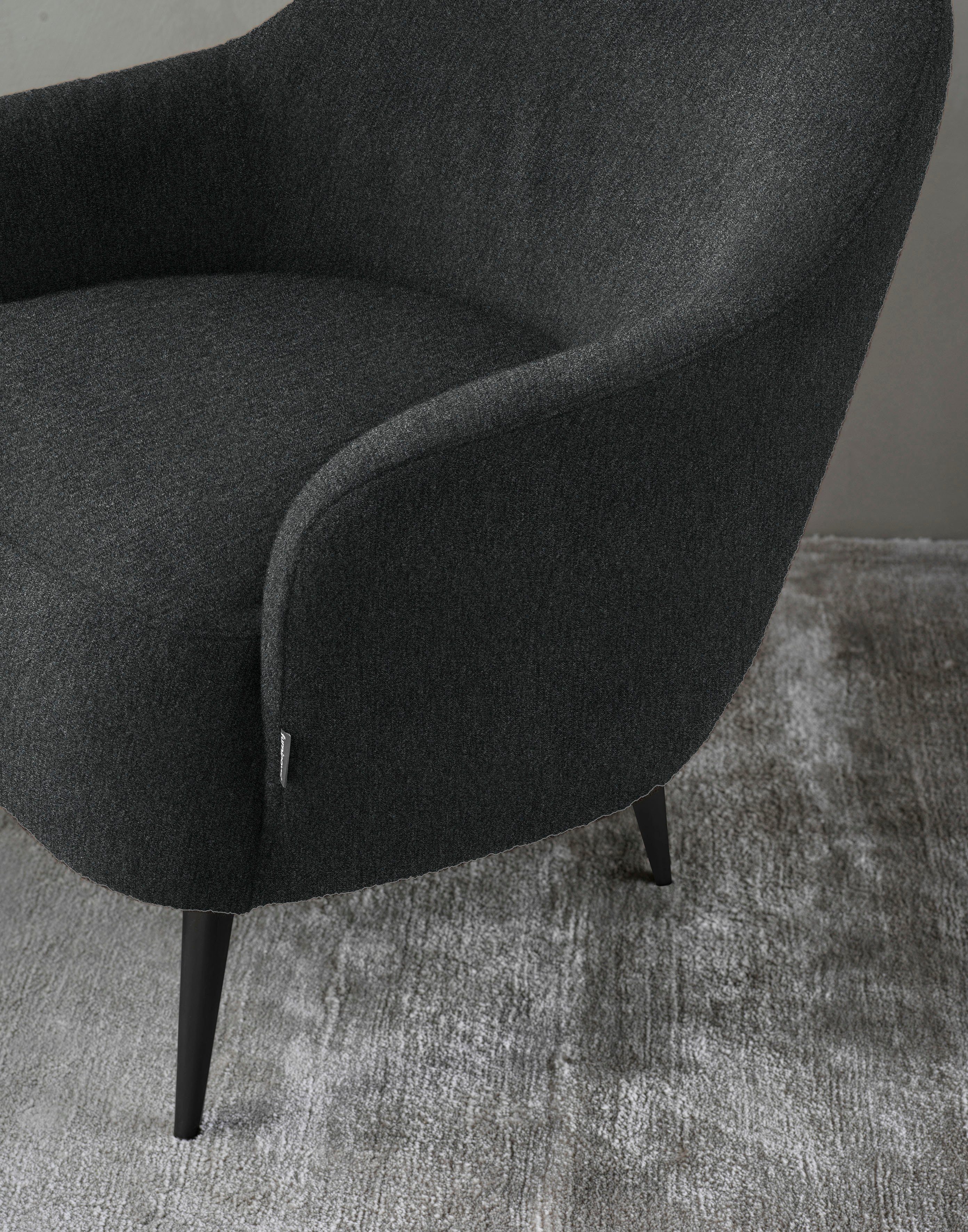 im wahlweise Design Loungesessel skandinavischen mit Paloma, grey furninova Chromfuß,