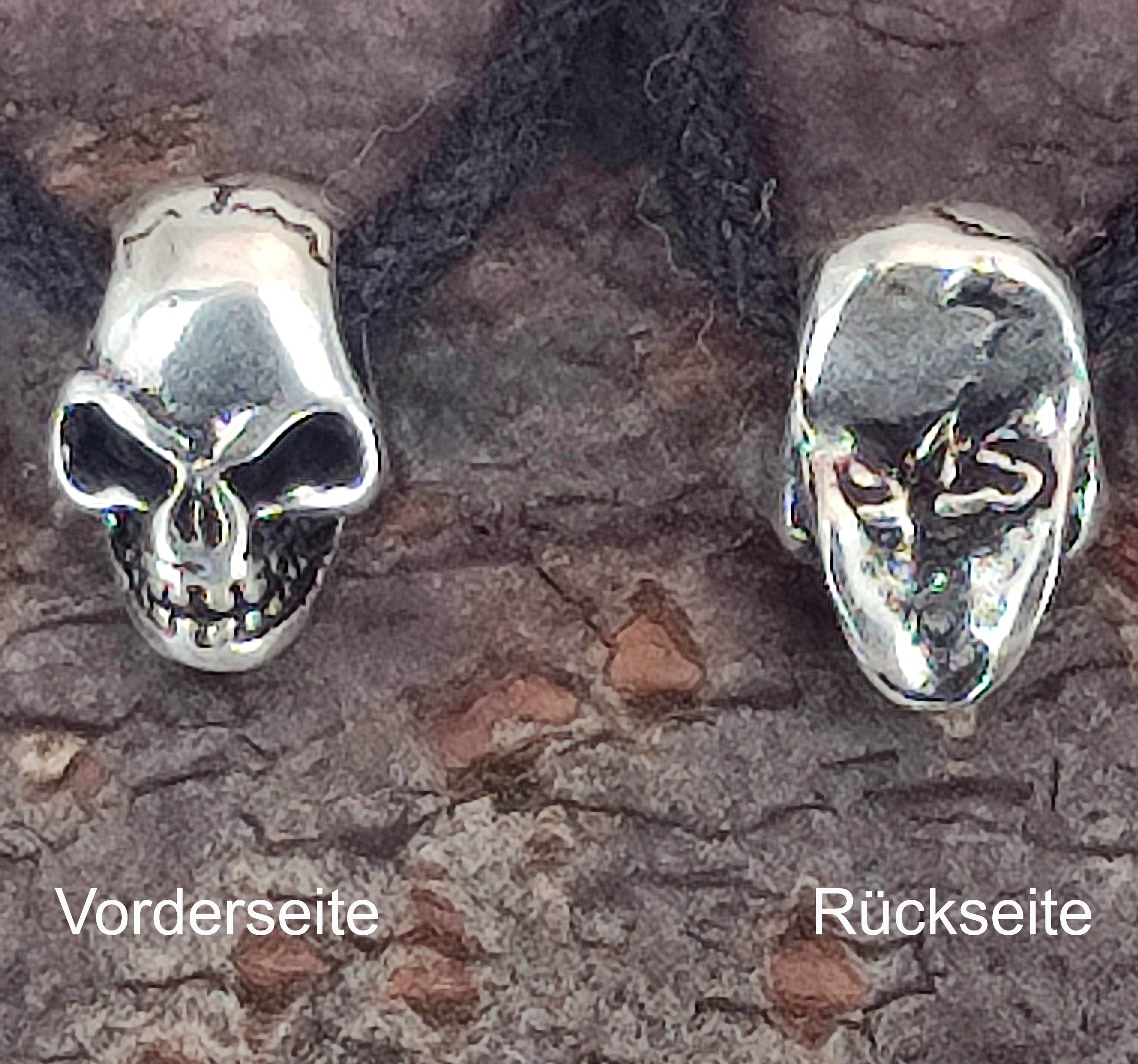 Silber Sterling Skull Anhänger Kiss of Totenkopf Schädel Kettenanhänger 925 Leather kleiner