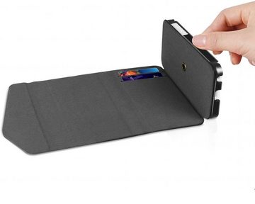 Macally Handyhülle Case + Stand Klappetui Schwarz für Apple iPhone 5C, Handy-Tasche Etui, Aufbewahrung für Apple iPhone 5C, Standfunktion horizontal und vertikal, Kreditkartenfach, integrierte Hartschalenhülle