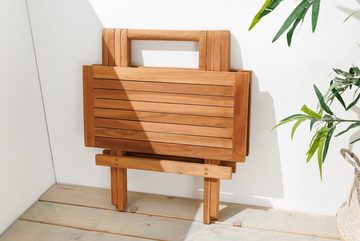 riess-ambiente Beistelltisch EMPIRE TEAK 50cm natur (Einzelartikel, 1-St), Massivholz · Balkonmöbel · klappbar · eckig · Teak · Garten · Outdoor