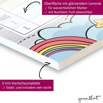 younikat Schülerkalender Einhorn-Stundenplan zum Aufhängen I abwischbar I DIN A4 I bunt I mit
