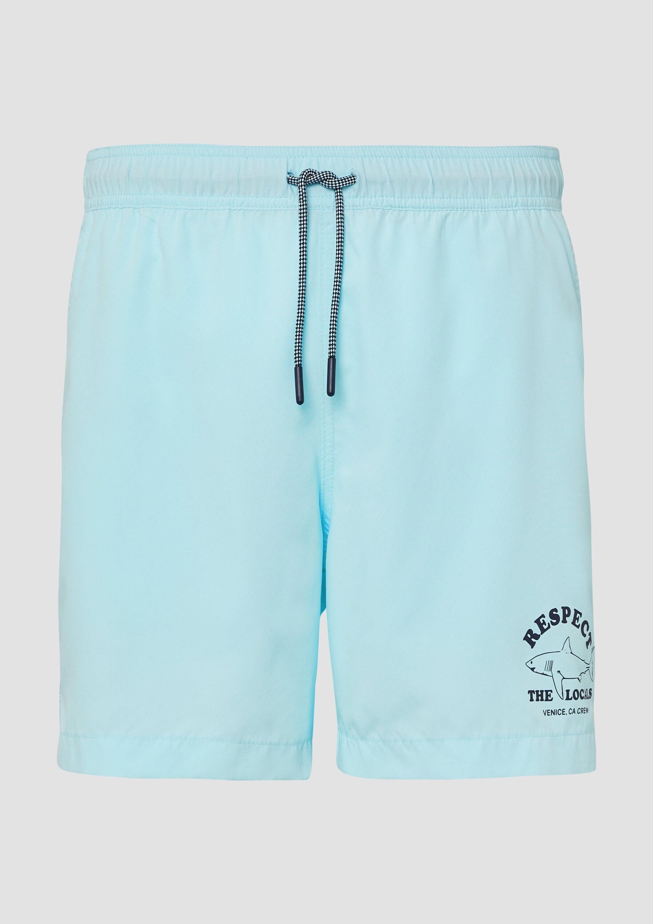 s.Oliver Badehose Badehose Badeshorts mit Artwork und Eingrifftaschen