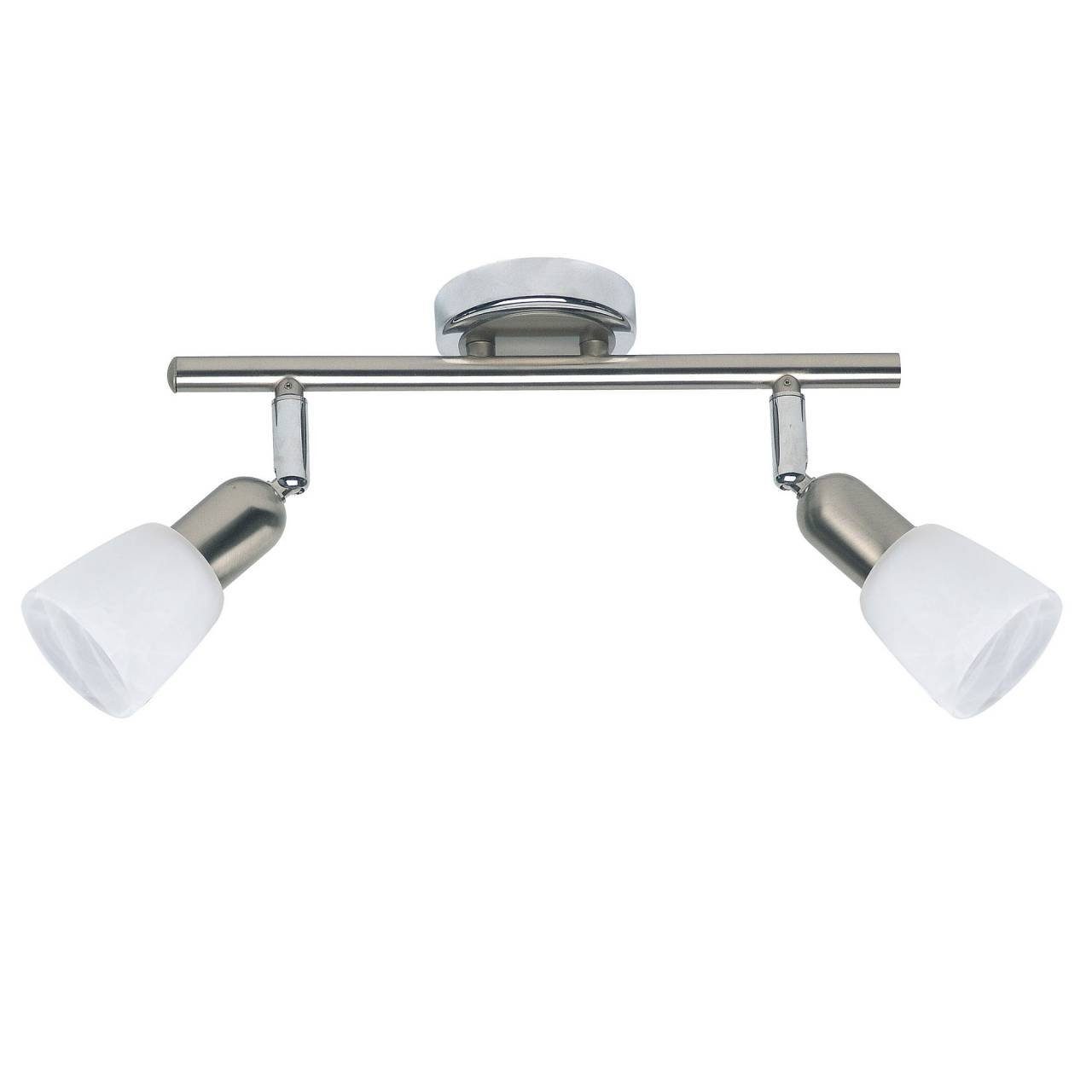 Brilliant Deckenleuchten Sofia, Lampe Sofia Spotrohr 2flg eisen/chrom/weiß 2x D45, E14, 40W, geeigne