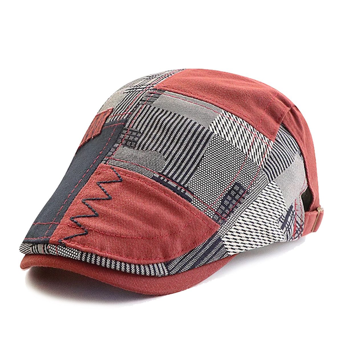 Sporty Flat Cap Gatsby Retro Patch Schirmmütze mit Schirm Schiebermütze