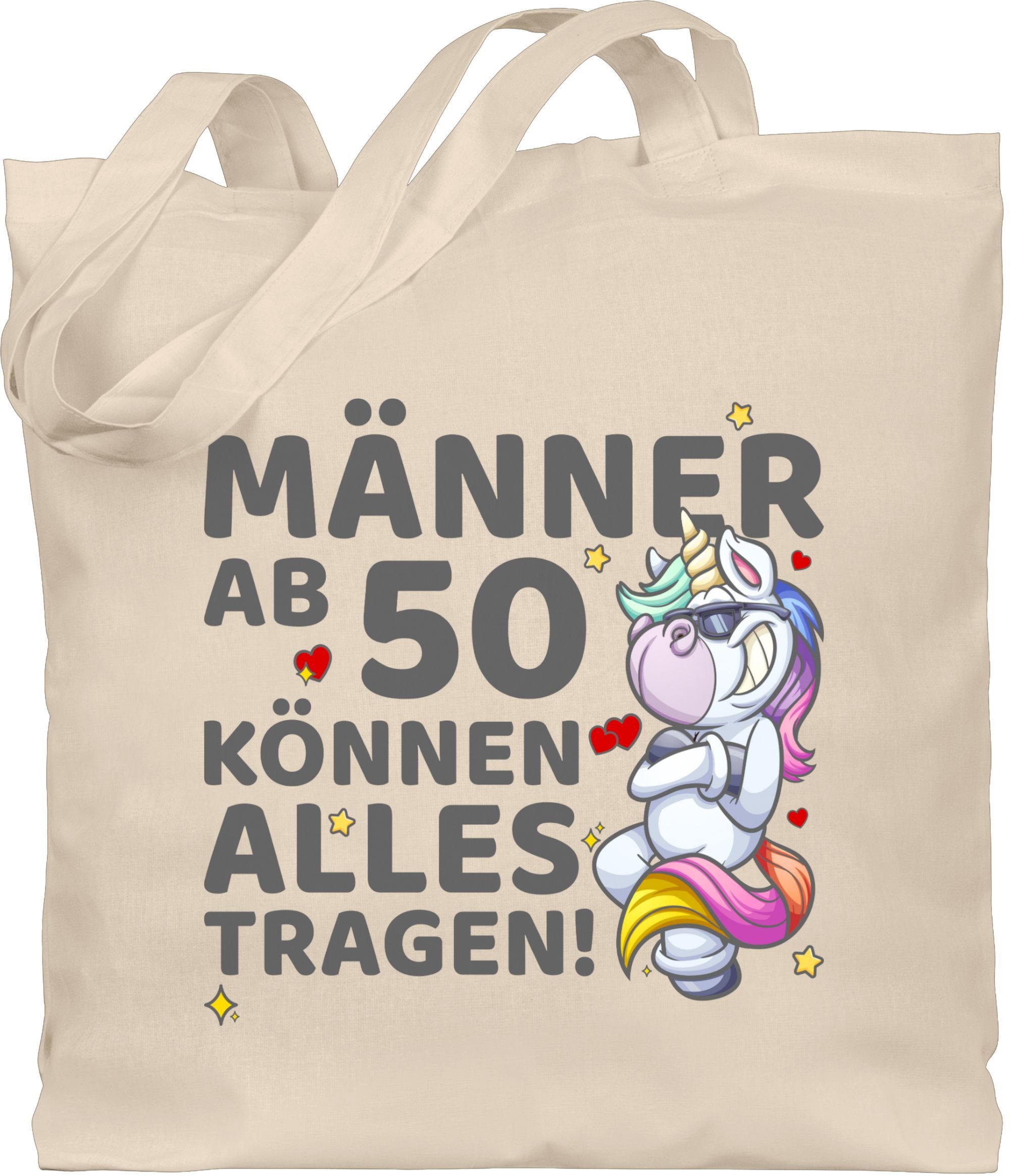 Shirtracer Umhängetasche Männer ab 50 können alles tragen Einhorn I 50er Geburtstag Männer I Fü, 50. Geburtstag