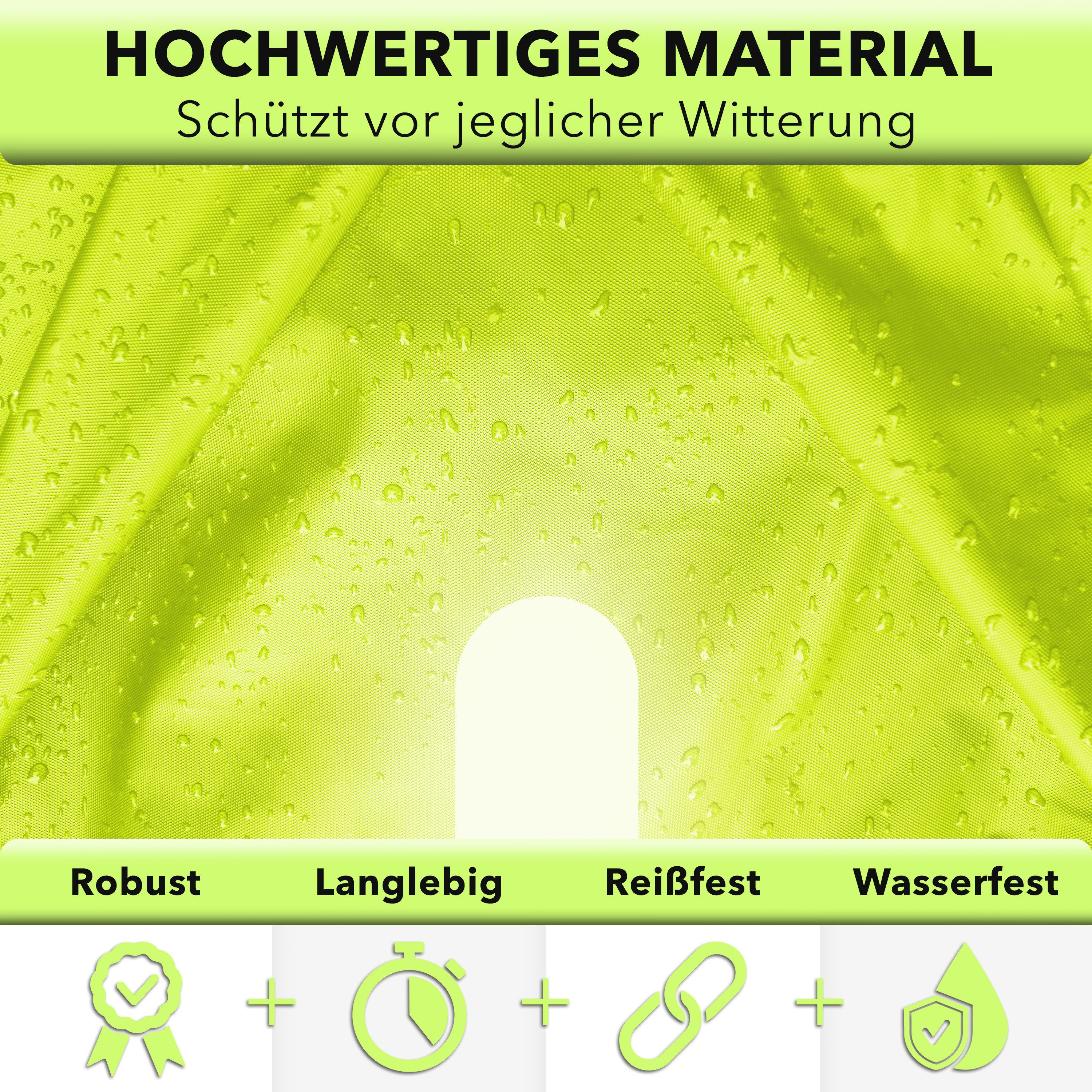 AVANA Rucksack-Regenschutz Rucksacküberzug mit Reflexstreifen (10-70L) Regenhülle Schulranzen, wasserdicht, reflektierendes Cover, Neongelb
