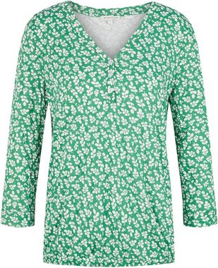 TOM TAILOR Blusenshirt mit Henley-Kragen und Allover Print