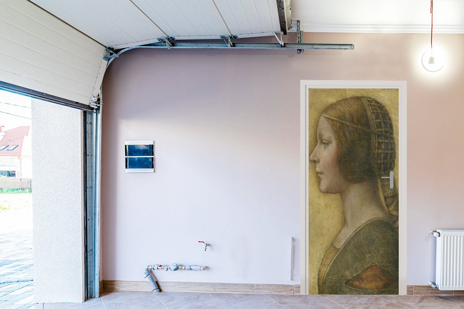 MuchoWow Türtapete La bedruckt, cm Bella - 75x205 Tür, Vinci, St), da Fototapete Türaufkleber, Principessa (1 für Leonardo Matt