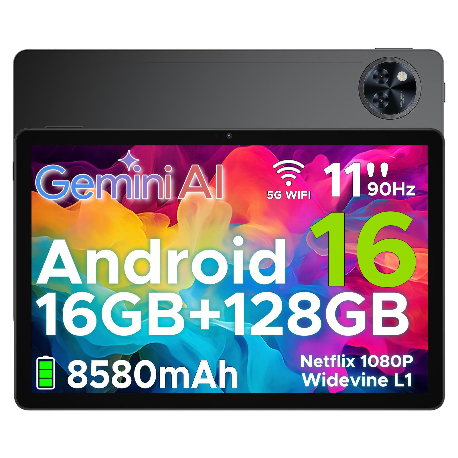 DOOGEE U11 Android 16 Tablet 11 Zoll 8580mAh 4GB+128GB/2TB Android Gaming Tablet (11", 4 GB, Android 16, 13MP+5MP,Octa-Core Планшеты PC 2.4G/5G WLAN /GPS/Face ID/OTG)