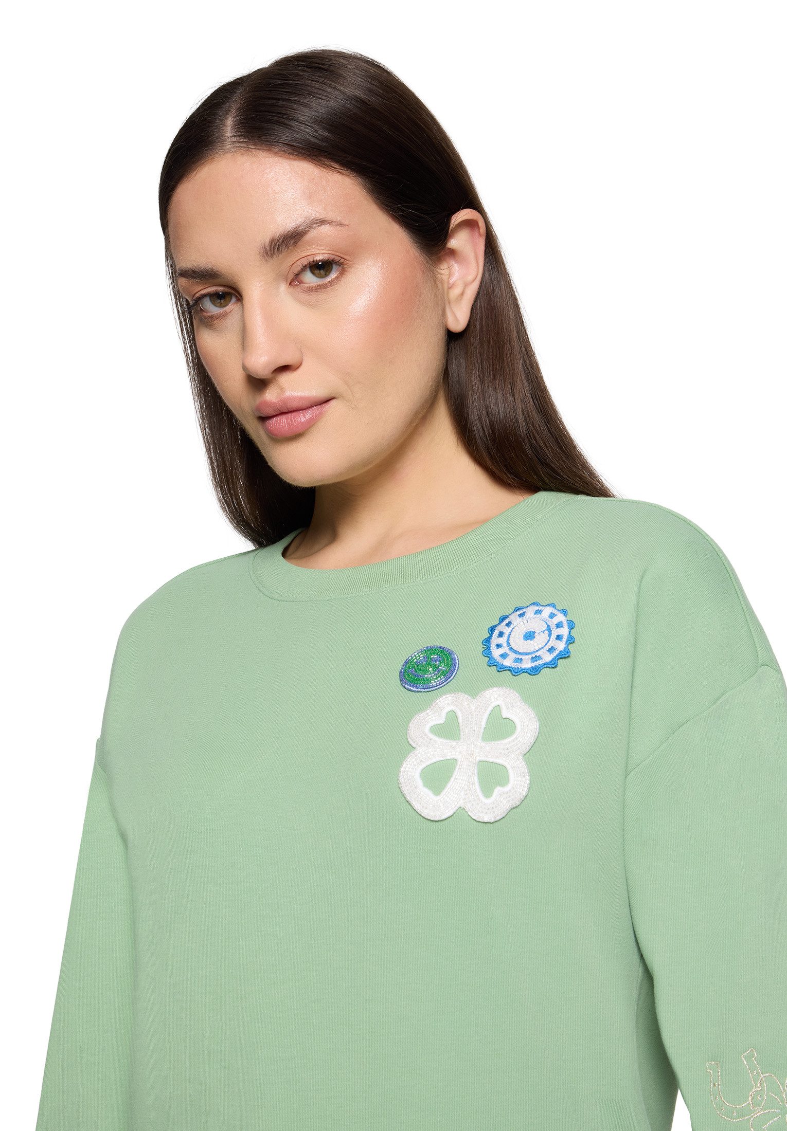 Cartoon Sweatshirt Damen mit Rippbündchen