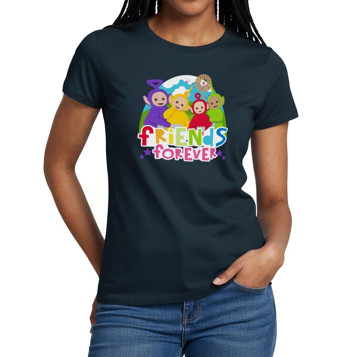 Spreadshirt T-Shirt Teletubbies Friends Forever Süßes Design Frauen T-Shirt (1-tlg)