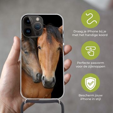 MuchoWow Handyhülle Pferde - Liebe - Braun, Handyhülle Telefonhülle Apple iPhone 14 Pro Max