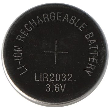 AccuCell LIR2032 Li-Ion Akku 3,6V Akku LIR 2032, 3,2 x 20 mm, 3.6V Button Cell Akku 45 mAh (3,6 V)
