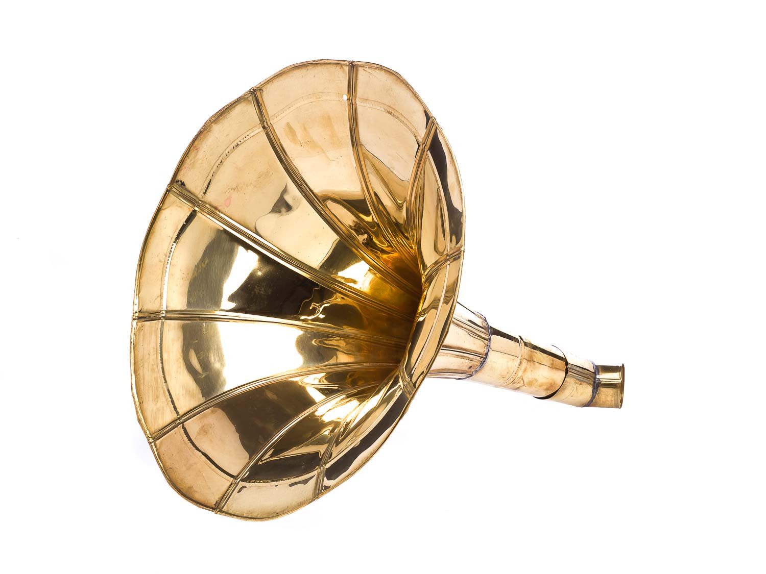 Aubaho Dekoobjekt Trichter Grammophon Horn goldfarben im antik Stil gramophone