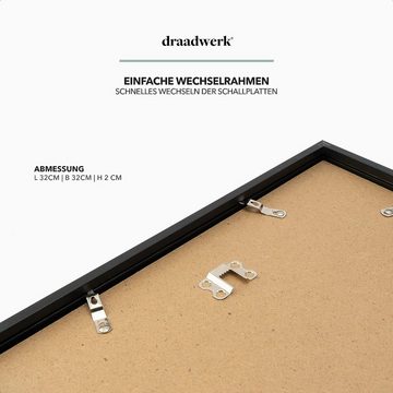 draadwerk® Bilderrahmen-Set Schallplatten Rahmen Wand, 3x Schallplattenrahmen aus Holz, (3 St)