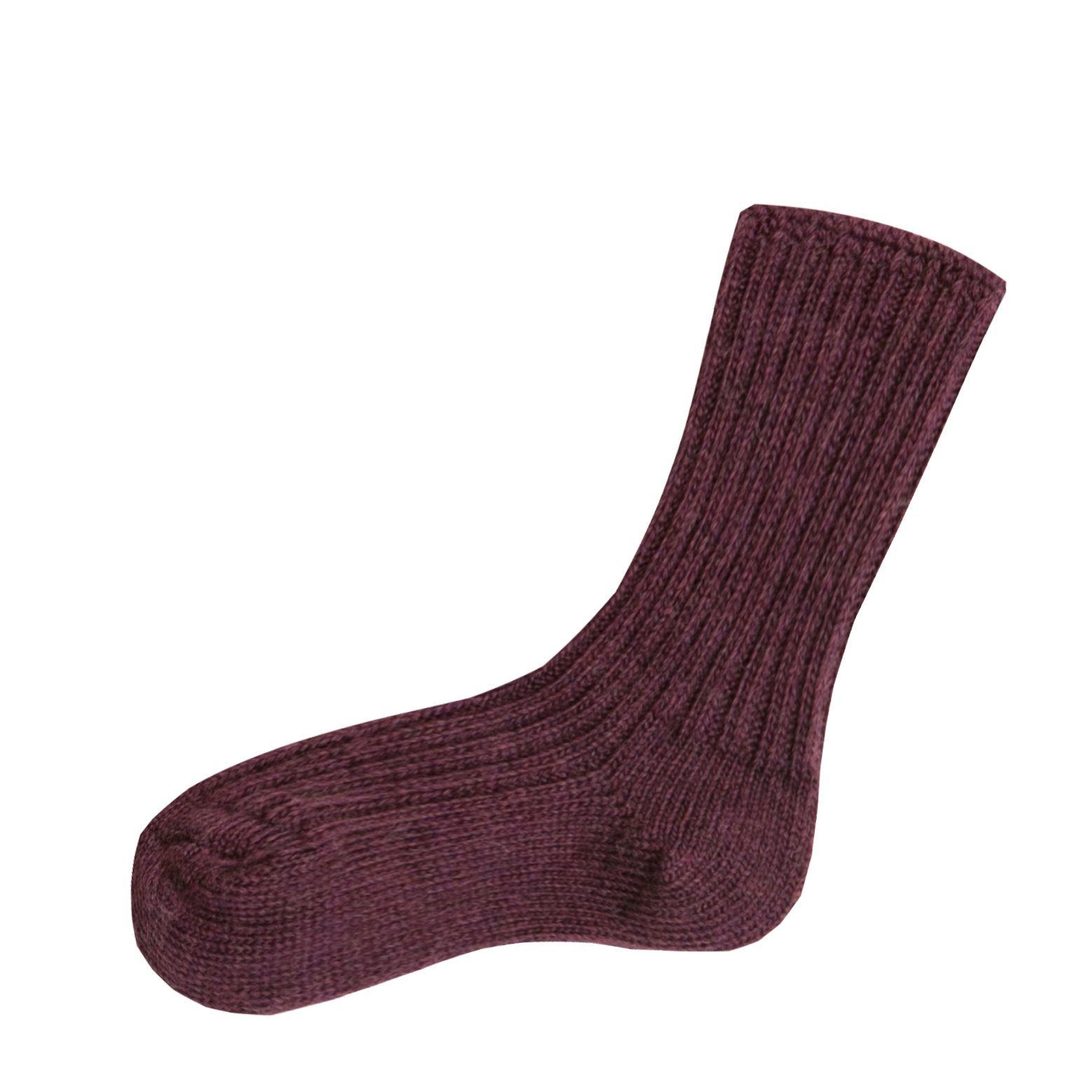 Joha Socken Woll-Socken Merinowolle aubergine melange