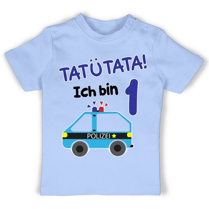 Shirtracer T-Shirt Ich bin eins Polizei - 1. Geburtstag - Baby T-Shirt kurzarm baby kleidung 1 jahr junge - shirt 1. geburtstag mädchen
