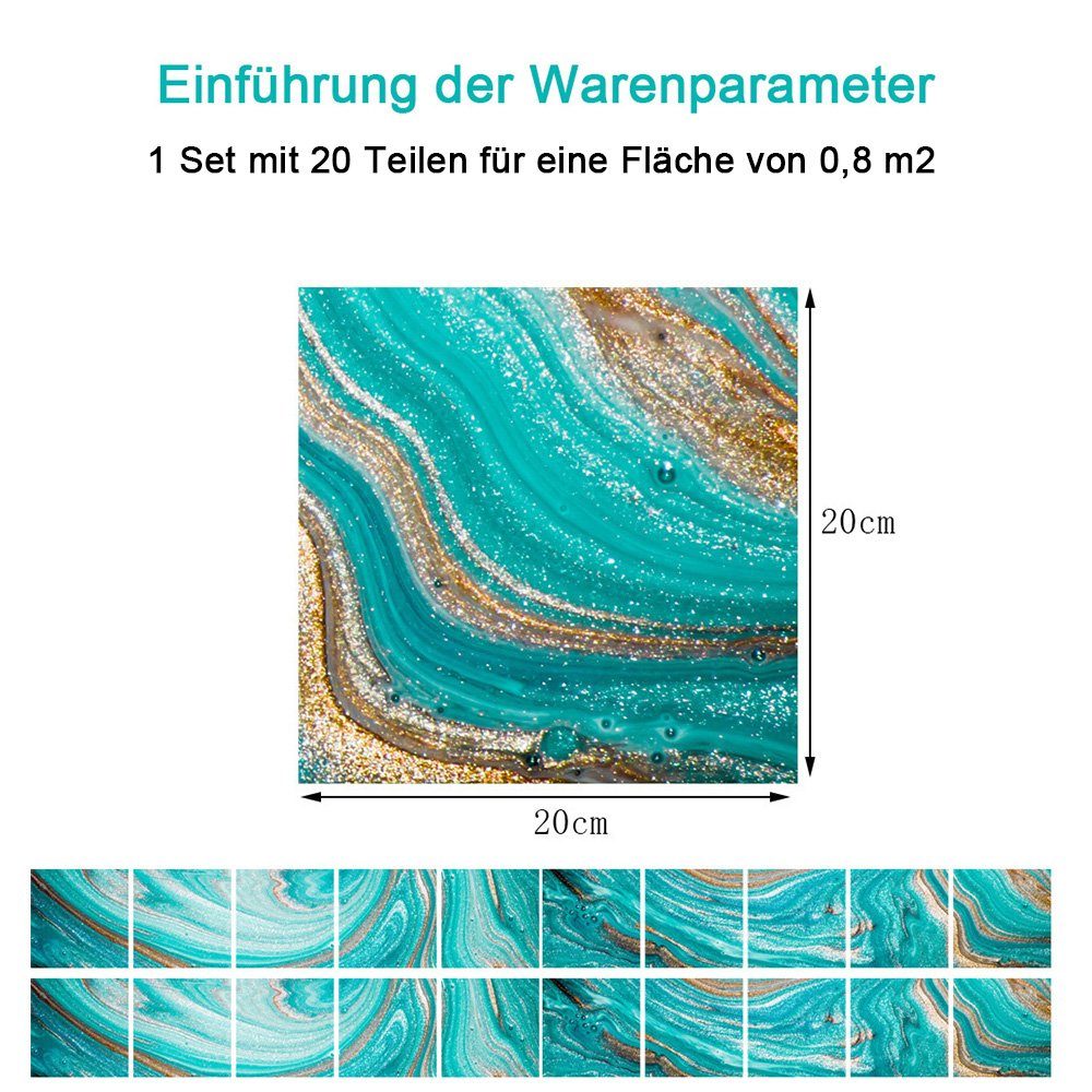 zggzerg Fliesenaufkleber 20 Stück Bunt Fliesenaufkleber, günstig online kaufen