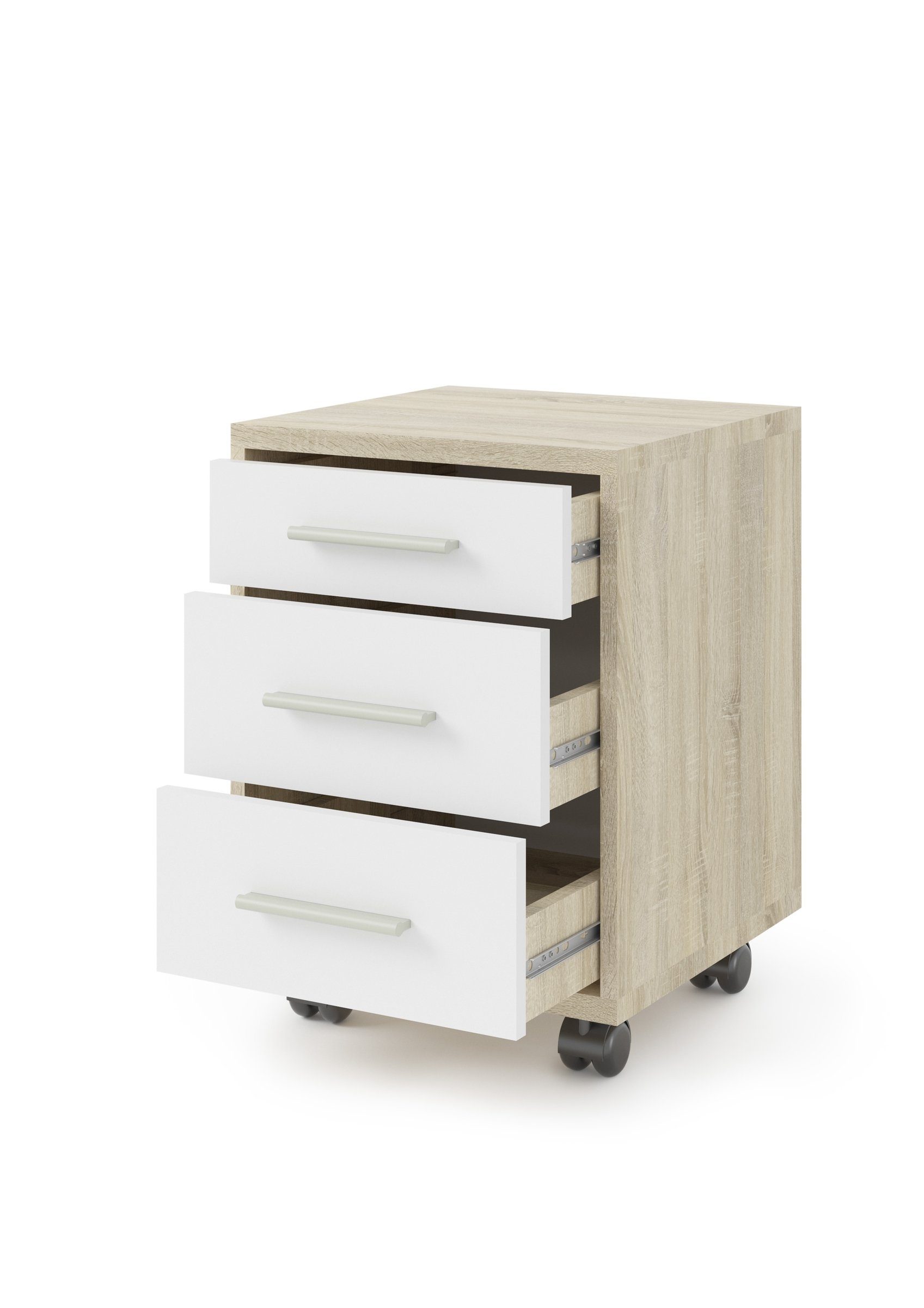 PREISBRECHER Rollcontainer Clermont, (BxHxT: 40x56x40 cm), in Sonoma/Eiche günstig online kaufen