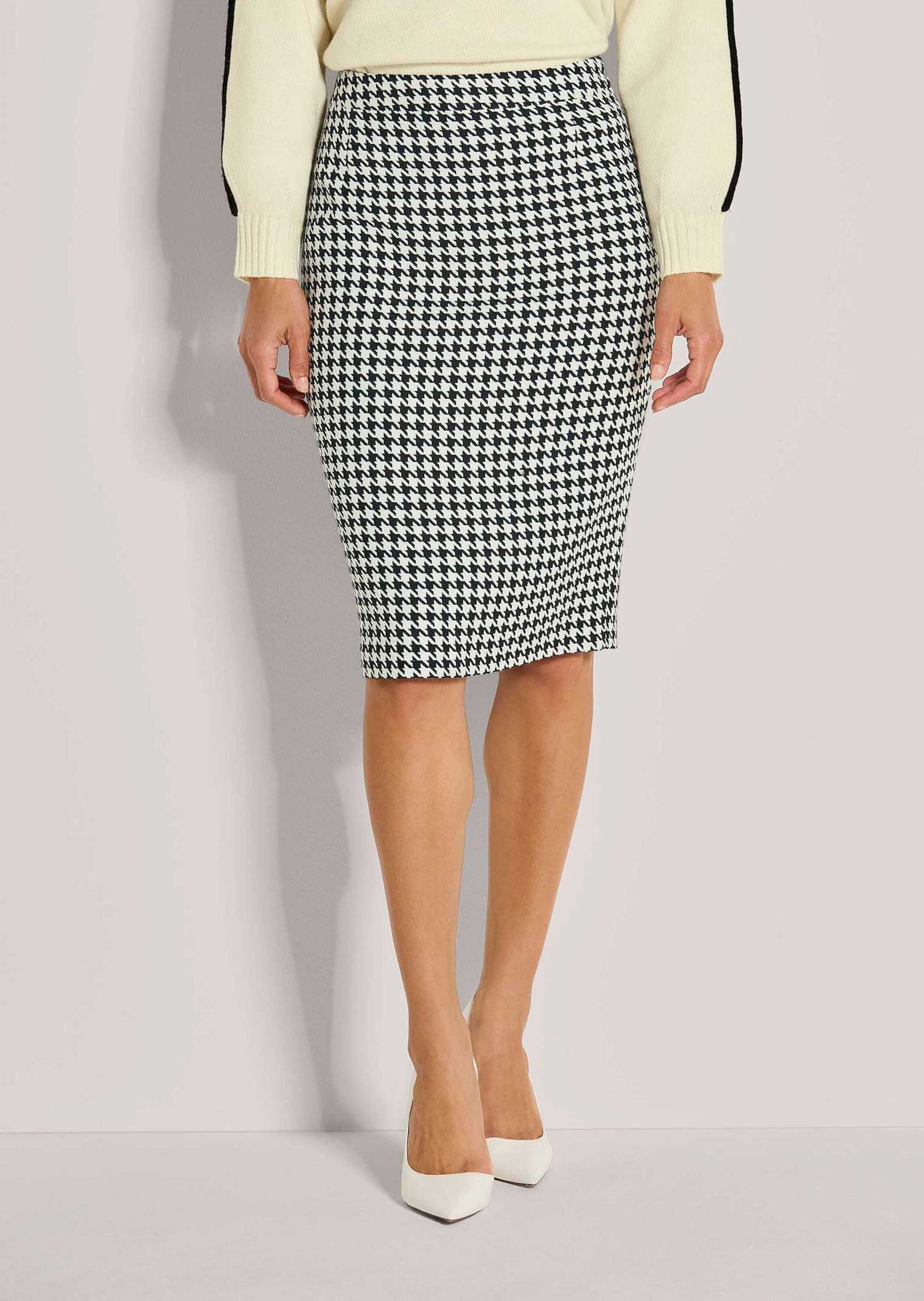 MADELEINE Bleistiftrock Midi Hahnentritt-Rock Pencilskirt mit Formbund und günstig online kaufen