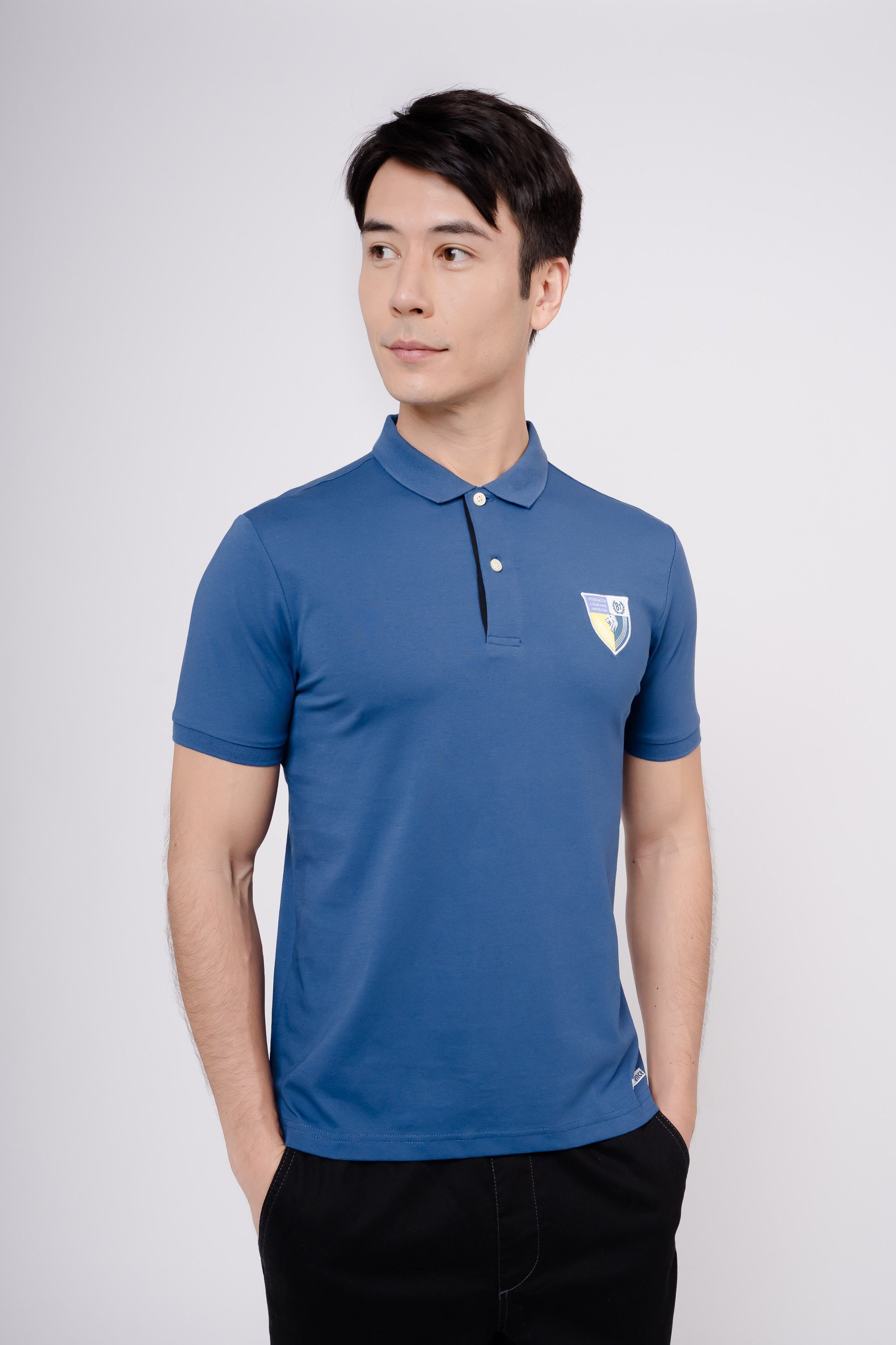 GIORDANO Poloshirt Sorona mit Quick-Dry-Technologie blau