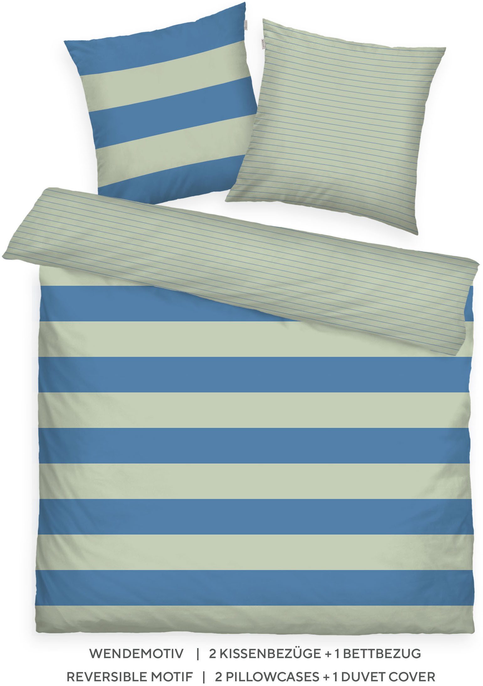 TOM TAILOR HOME Bettwäsche BOLD STRIPES in Gr. 135x200cm, 155x220cm oder 200x220cm, Renforcé, 3 teilig, new bedroom, mit farbigem Markenreißverschluss