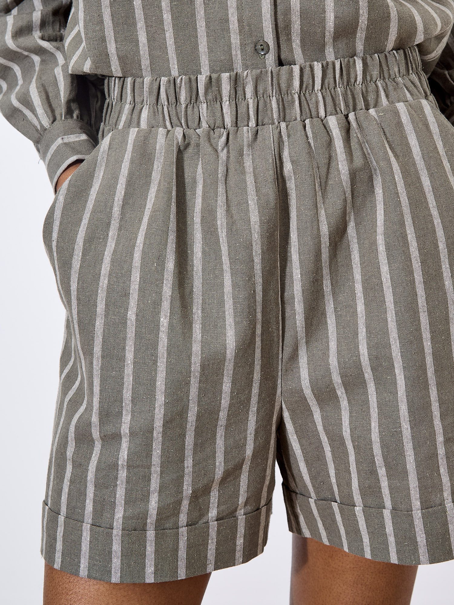 Apricot Shorts Gestreifte Shorts, aus Leinenmix günstig online kaufen