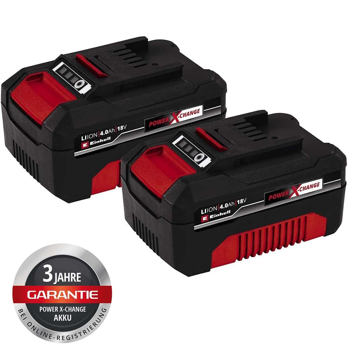 Einhell PXC-Twinpack 4,0 Ah Power X-Change Li-Ion 18 Volt 2er Pack Akku-Set