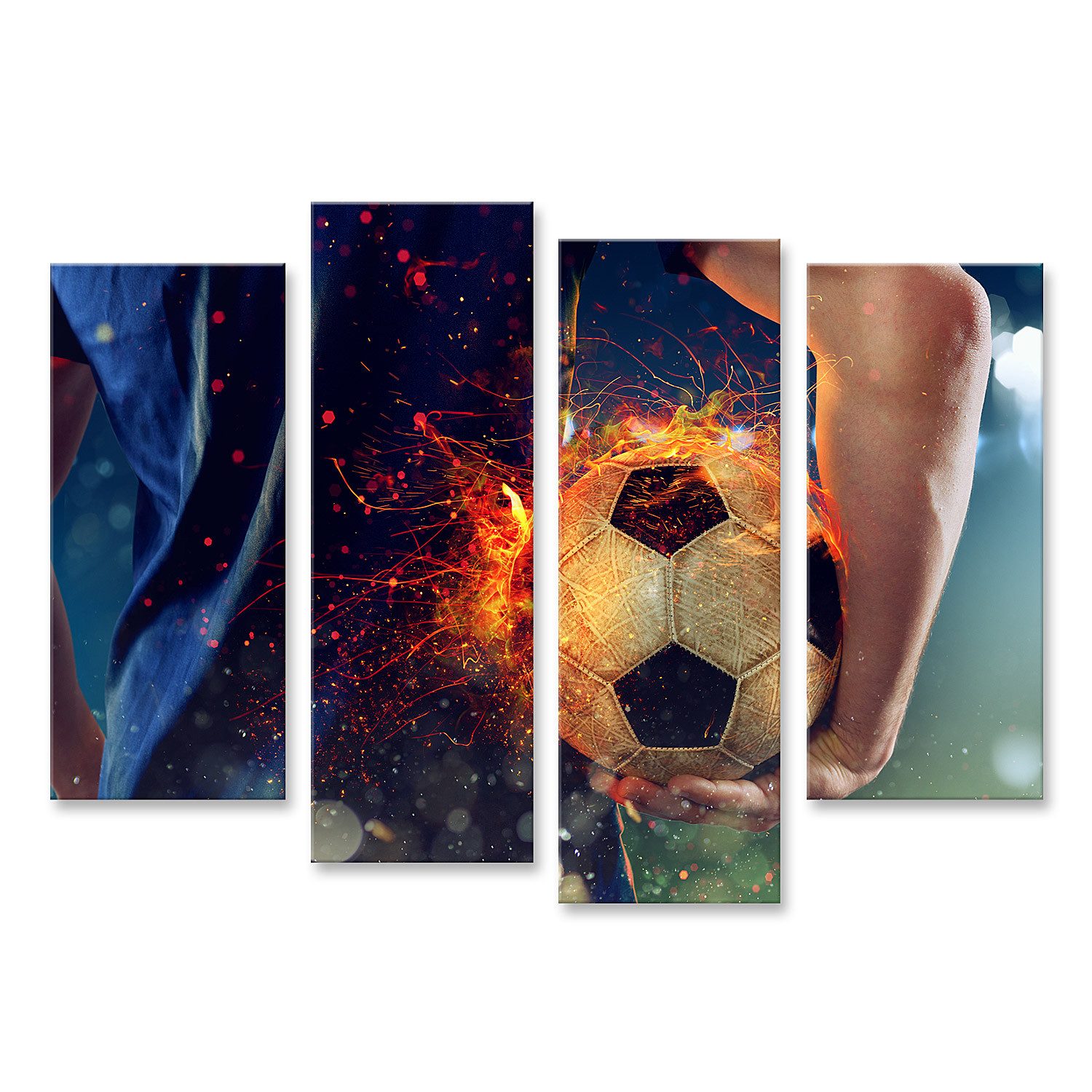 islandburner Leinwandbild Fußballspieler Für Kinderzimmer Sport Jugendzimmer Brennende Bilder