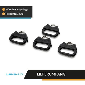 Lens-Aid Kamerazubehör-Set 2 Paar Gurt-Verbindungsringe (dreieckig) mit Schutzkappen, (4 tlg)