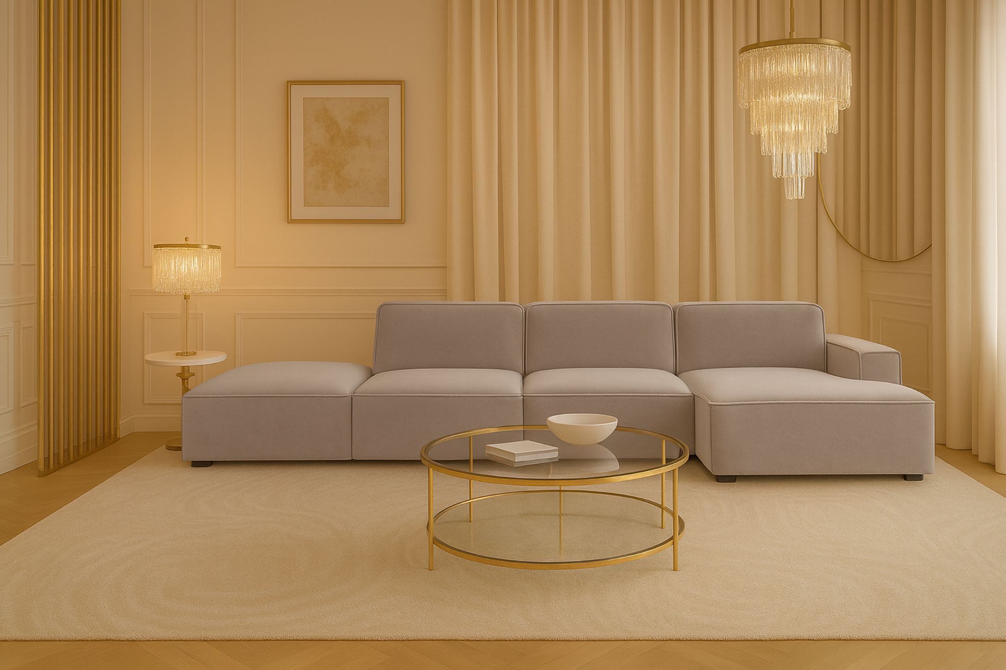 Kaiser Möbel Ecksofa Ecksofa Cursal – modulares L-Sofa mit großzügigem Design, Einzelsofa, L-Form, modulares System, minimalistisches Design