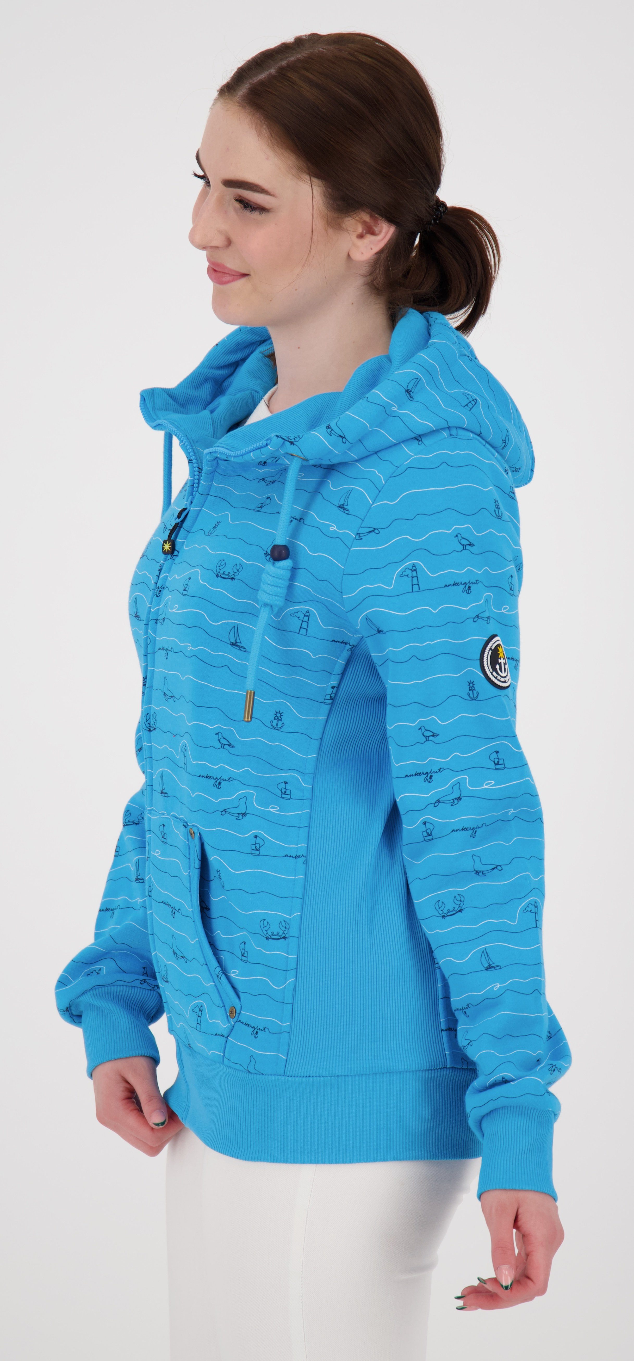 #ankerglutwelle Größen Kapuzensweatjacke NEW erhältlich DEPROC auch blue Großen Women in light Active CS