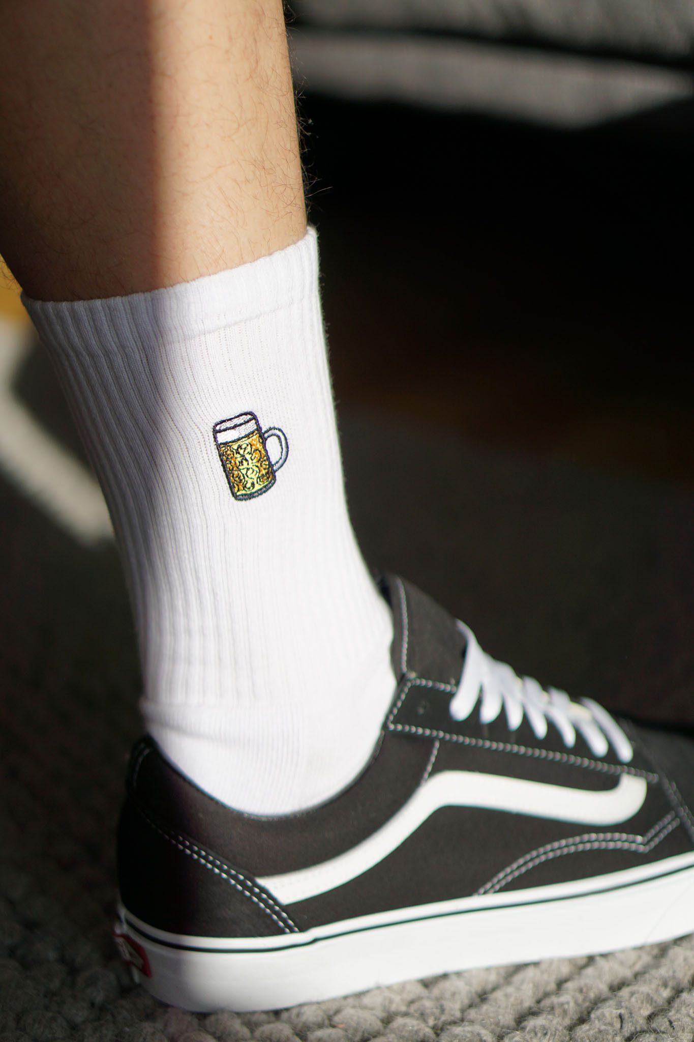 Fashion Drinks Tennissocken Maßkrug, Bestickte Bio Baumwoll Socken (1 Paar) bestickt