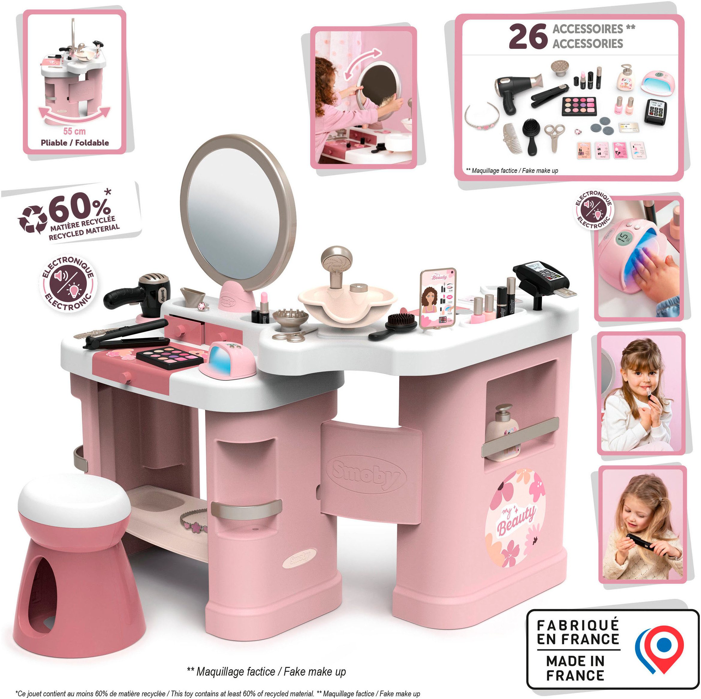 Smoby Schminktisch My Beauty Center Kosmetikstudio, mit Licht- und Soundfun günstig online kaufen
