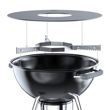 tuning-art Grillplatte GR04-55 Grillring + Grilleinsatz + Auflageleiste Set für Kugelgrill