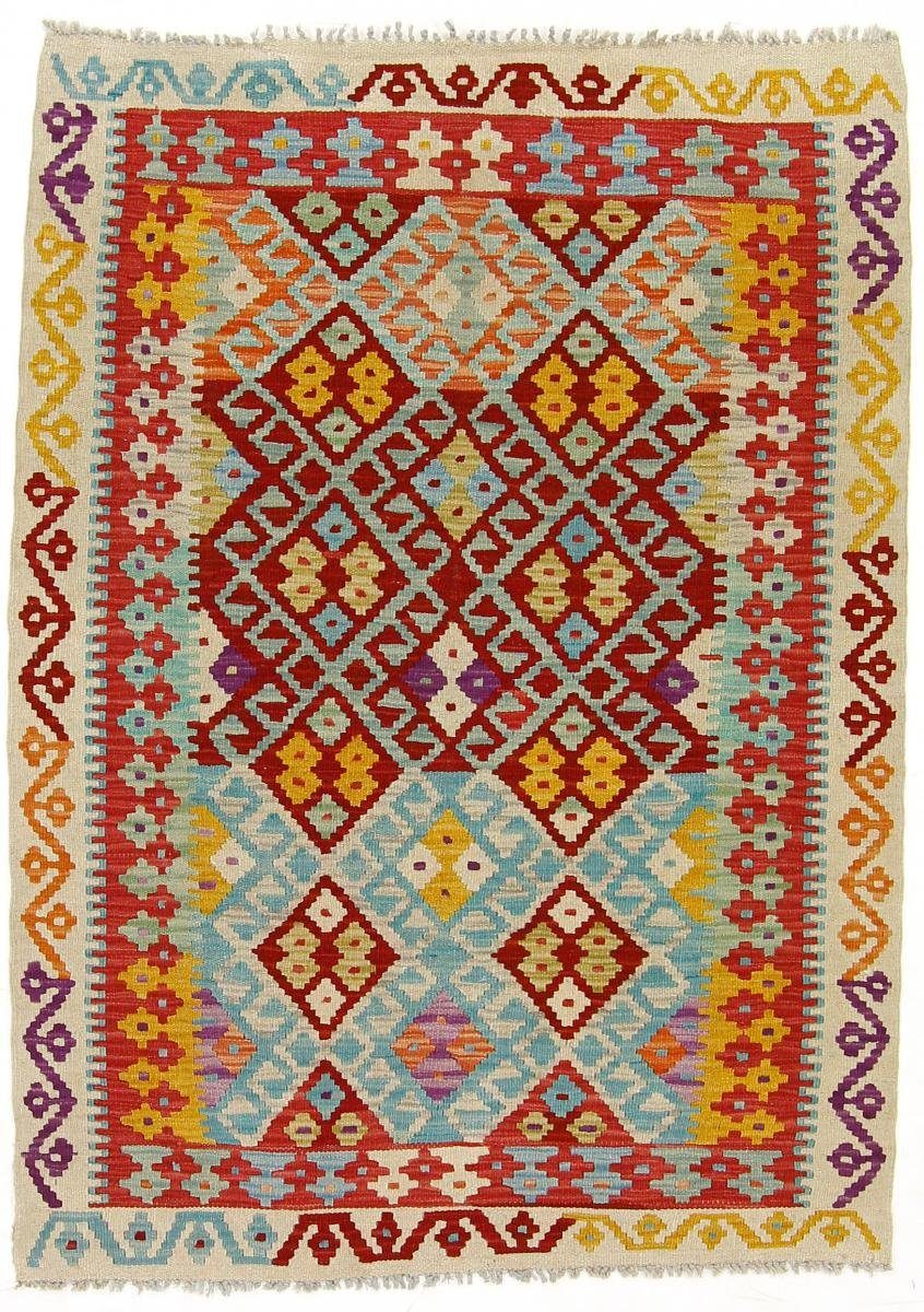 Orientteppich Kelim Afghan 108x147 Handgewebter Orientteppich, Nain Trading, rechteckig, Höhe: 3 mm
