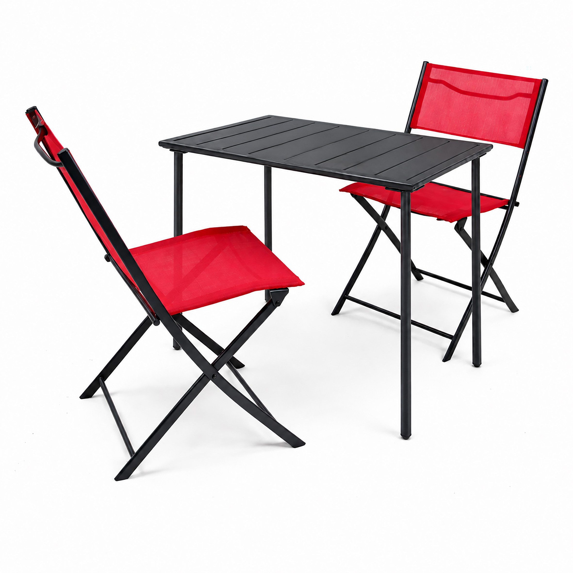 VCM Garten-Essgruppe 3 teiliges Gartenmöbel Balkon Set Sumila mit Tisch, (Set, 3-tlg., 1x Tisch 2x Stuhl)